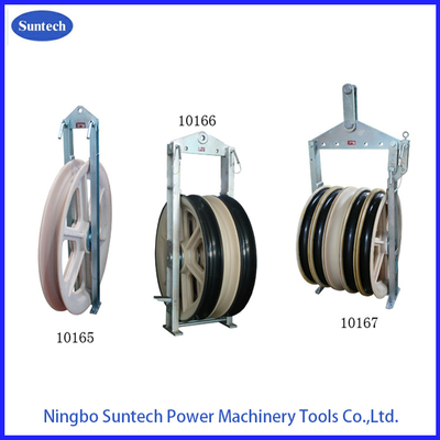 1040mm MC roda nilon konduktor Stringing Pulley Block dengan rangka baja galvanis