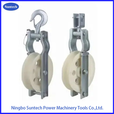 15 - 60 KN Alat Peningkatan Menara MC Nylon Sheave Single Conductor Pulleys