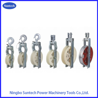 15 - 60 KN Alat Peningkatan Menara MC Nylon Sheave Single Conductor Pulleys