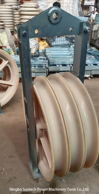 MC Nylon Wheels Conductor Merangkai Blok Katrol Dengan Rangka Baja Galvanis