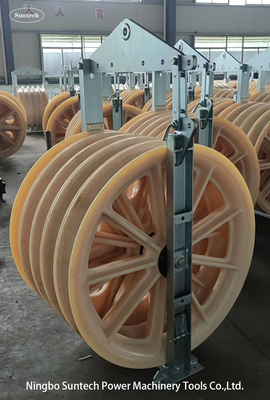 Transmisi roda nilon bundled konduktor Stringing Blocks Pulley