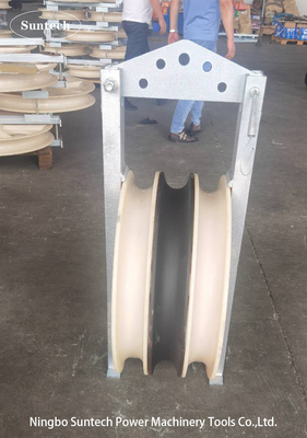 80kN OD 660mm Nylon Sheave Conductor Stringing Blocks Untuk Transmission Line