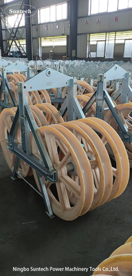 Konstruksi Transmisi Line Steel Sheave Kabel Konduktor Stringing Pulley Blok