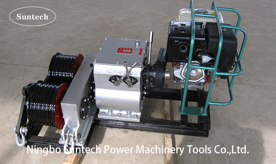 SQY5C Double Drum Mesin Diesel Cable Winch Puller 5 Ton Dalam Konstruksi Listrik