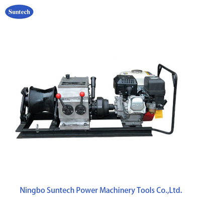 Jalur Transmisi Wire Rope Winch / 2 Ton Wire Take Up Winch Dengan Mesin Bensin