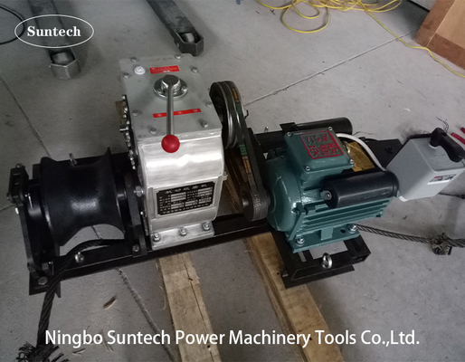 Penarik Winch Kabel Mesin Bensin, Powered Rope Pulling Winch Untuk Jalur Konstruksi