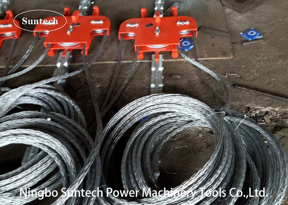 Empat Alat Merangkai Konduktor Bundel Kabel 130KN Menarik Papan Lari