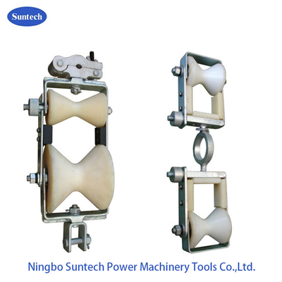 Double Sheaves Kabel Serat Optik Merangkai Pulley Block 2KN OPGW Merangkai Alat