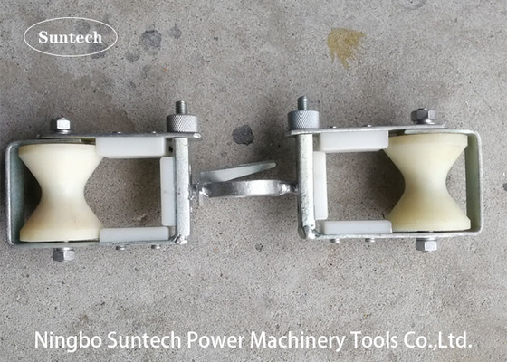 Double Sheaves Kabel Serat Optik Merangkai Pulley Block 2KN OPGW Merangkai Alat
