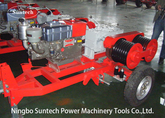 Mesin Honda 5 Ton Mesin Penarik Kabel Winch Penggulung Ganda Untuk Konstruksi Tenaga