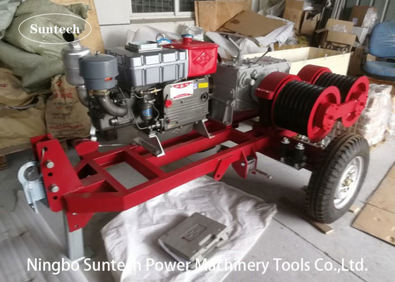 Double Capstan Drum Winch 5 Ton Dengan Pertandingan Trailer Mesin Bensin Honda / Yamaha