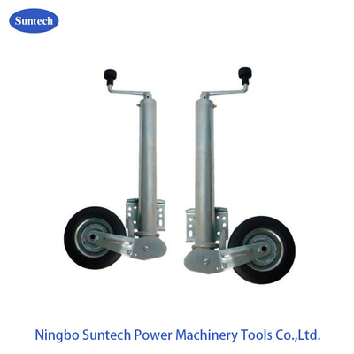 6″ 350kg Karet Padat Wind Up Jockey Wheel Untuk Trailer Kotak