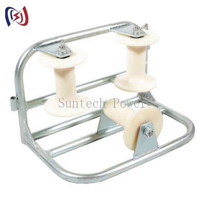 Triple Pulley 10KN Corner Ground Cable Roller Untuk Pekerjaan Konstruksi Jalur Transmisi