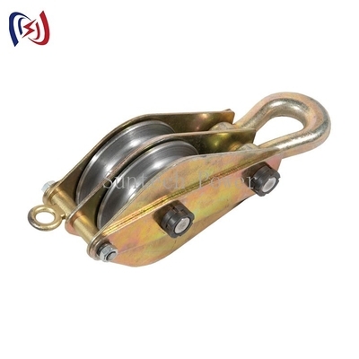 Alat Merangkai Konduktor 30kn Steel Hoisting Tackle Block Pulley Untuk Mengangkat