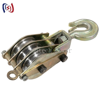 Alat Merangkai Konduktor 30kn Steel Hoisting Tackle Block Pulley Untuk Mengangkat