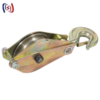 Three Wheels Steel Hoisting Pulley Tackle 2T Untuk Mendirikan Tiang