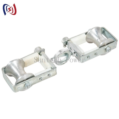 Double Sheaves Kabel Serat Optik Merangkai Pulley Block 2KN OPGW Merangkai Alat