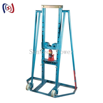 10T Hidrolik Menarik Kabel Listrik Drum Roller Stand Dengan Roda