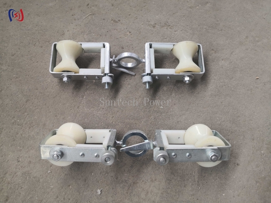 Blok double sheave untuk mengubah garis yang cocok untuk pertukaran overhead grounding wire dengan operasi OPGW
