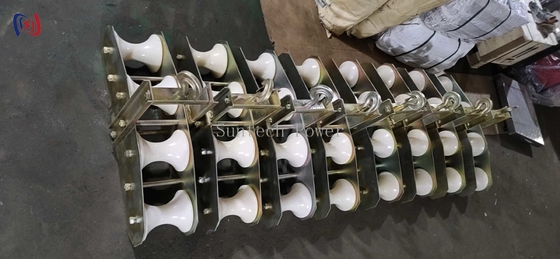 Blok gabungan empat bunderan kabel serat optik Pulley Block OPGW Quadrant Block Jenis gabungan