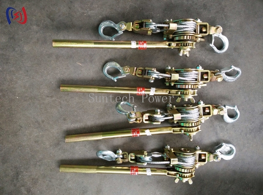 Ratchet Kabel Puller Tightener Konstruksi Baja Non Slip Grip Jaw Adjustable Untuk Tali Kawat Strand