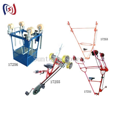 Heavy Duty Two Bundle Conductor Inspection Trolley untuk pemeliharaan jalur listrik
