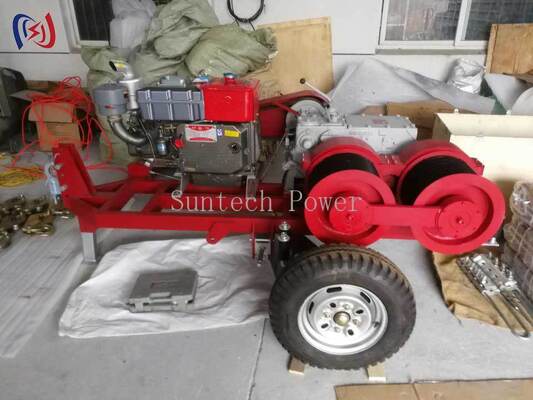 Double Drum Winch for Simultaneous Cable Pulling and Tensioning in Power Transmission Line Construction