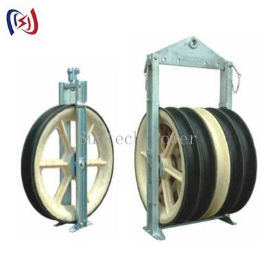 Blok Stringing Seri 916 Kapasitas Tinggi dengan MC Nylon Sheave untuk Instalasi Konduktor Jalur Transmisi 50-150KN