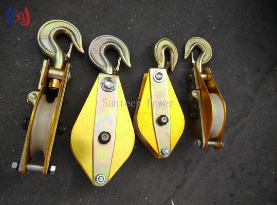 Alat Angkat Alloy Aluminium Ringan dengan Nylon Sheave dan 10-100KN Nominal Load untuk Pekerjaan Listrik Overhead