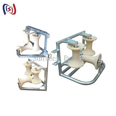 Professional Corner Ground Roller Tri-Sheave untuk Perlindungan 90 Degree Bend dengan Desain Kargo Nomor 10KN dan Tahan Korosi