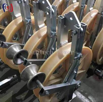 Blok Stringing Roller Grounding Profesional dengan Desain Non-konduktif untuk Pemasangan OPGW dan Diameter Sheave 508mm yang Bebas Kerusakan