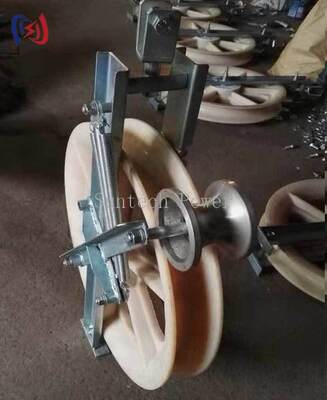 Blok Stringing Roller Grounding Profesional dengan Desain Non-konduktif untuk Pemasangan OPGW dan Diameter Sheave 508mm yang Bebas Kerusakan