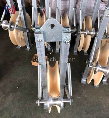 Blok Stringing Roller Grounding Profesional dengan Desain Non-konduktif untuk Pemasangan OPGW dan Diameter Sheave 508mm yang Bebas Kerusakan