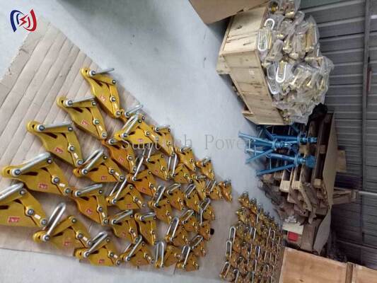 Gripper Konduktor Alloy Aluminium dengan beban nominal 7-80KN, 14-48mm Max Open, dan Grip Non-Damaging untuk Penanganan yang Aman