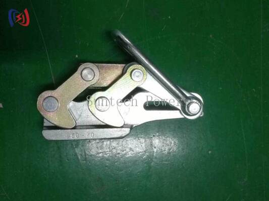 Professional Dual Cam Earth Wire Gripper dengan beban nominal 10-30KN untuk kabel 11-15mm dan tahan korosi Come Along Clamp