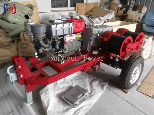 Derek Angkat Ganda Profesional 6.3-9KW dengan Kecepatan 2000-3600RPM untuk Penarikan dan Penegangan Kabel Secara Bersamaan dalam Pekerjaan Saluran Listrik