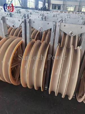 Blok Stringing Profesional Seri 916 dengan Sheave MC Nylon untuk Proyek Konstruksi Saluran Transmisi Daya Tugas Berat Beban Terukur 50-150KN