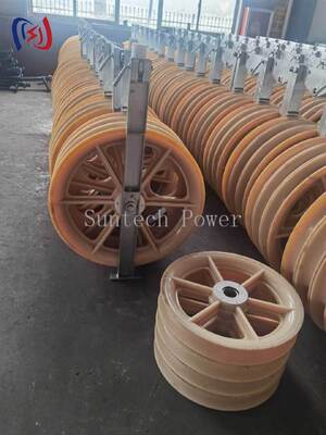 Blok Stringing Profesional Seri 916 dengan Sheave MC Nylon untuk Proyek Konstruksi Saluran Transmisi Daya Tugas Berat Beban Terukur 50-150KN