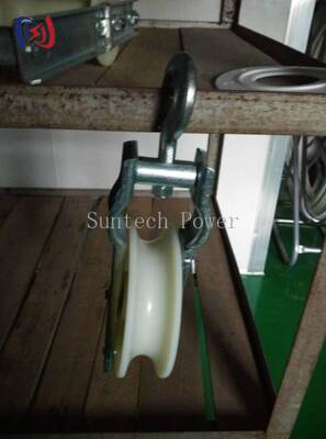 Blok Stringing Sheave Tunggal Profesional dengan Beban Terukur 5-20KN, Sheave Aluminium untuk Pemasangan Konduktor LGJ25-500