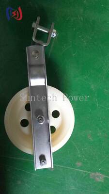 Blok Stringing Sheave Tunggal Profesional dengan Beban Terukur 5-20KN, Sheave Aluminium untuk Pemasangan Konduktor LGJ25-500
