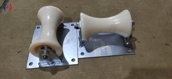 Professional 5KN Rated Load Cable Ground Roller dengan Casting Aluminium Carrier untuk pemasangan kabel bawah tanah 150-160mm