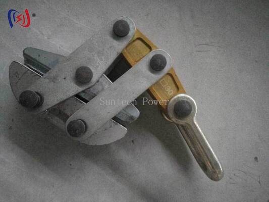 Anti Twist Steel Rope Gripper Come Along Clamp 50-200KN untuk 11-30mm Transmission Line Stringing