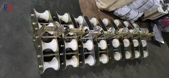 OPGW Stringing Block dengan 10KN Nominal Load R570 Radius Bend untuk Instalasi Kabel Serat Optik Empat bundaran dikombinasikan