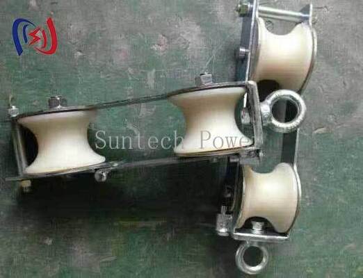 OPGW Stringing Block dengan beban nominal 2KN untuk instalasi kabel serat optik dan desain double sheave