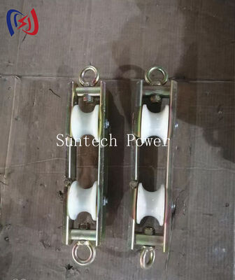 OPGW Stringing Block dengan beban nominal 2KN untuk instalasi kabel serat optik dan desain double sheave