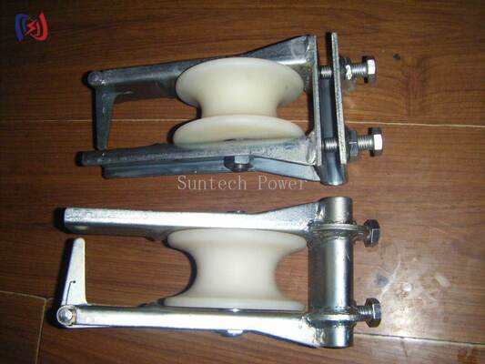 Blok Stringing Sheave Ganda untuk Konduktor 25-400mm dengan Beban 5-20KN dan Kerangka Baja Galvanis