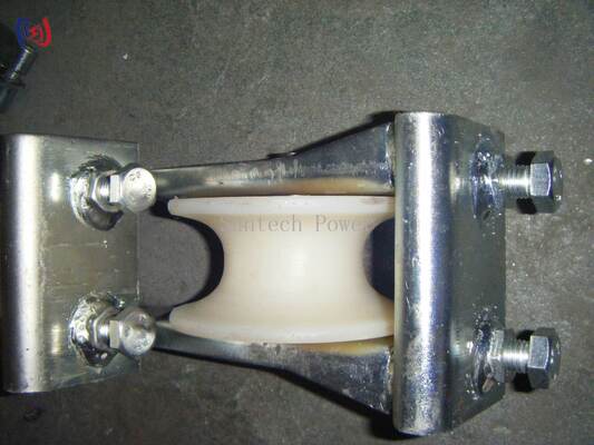 Blok Stringing Sheave Ganda untuk Konduktor 25-400mm dengan Beban 5-20KN dan Kerangka Baja Galvanis