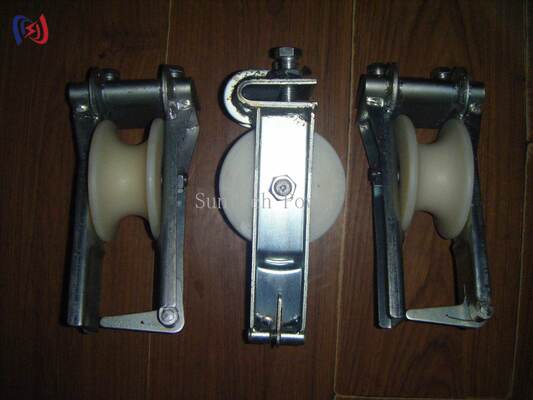 Blok Stringing Sheave Ganda untuk Konduktor 25-400mm dengan Beban 5-20KN dan Kerangka Baja Galvanis