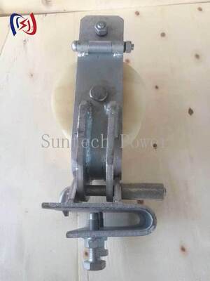 Aluminium/Nylon Sheave 20KN Conductor Stringing Block untuk Three Direction Transmission Stringing