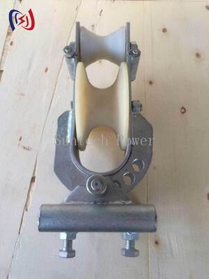 Aluminium/Nylon Sheave 20KN Conductor Stringing Block untuk Three Direction Transmission Stringing